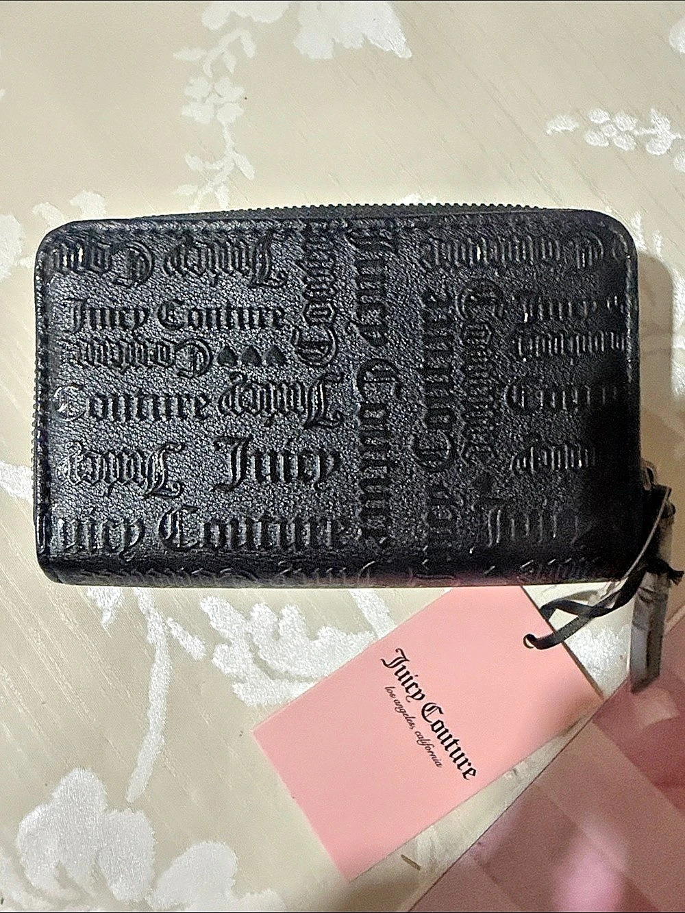 Juicy Couture Zip-Around Wallet in Black & Pink NWT